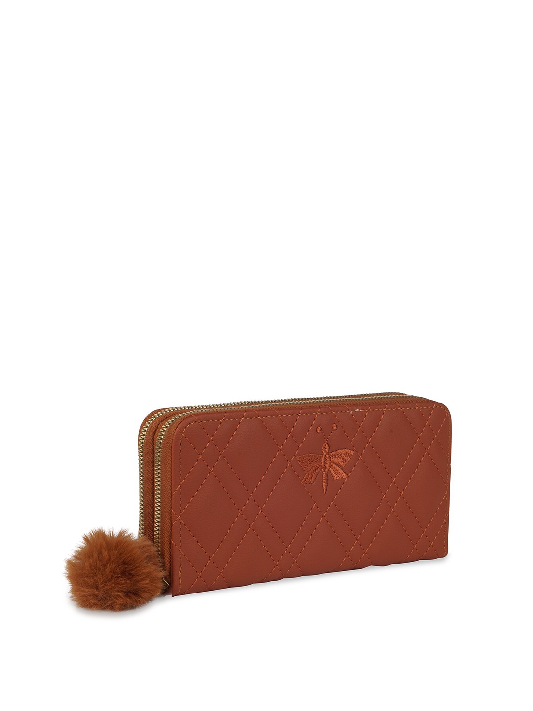 

Kanvas Katha Women Textured Zip Around Wallet, Tan