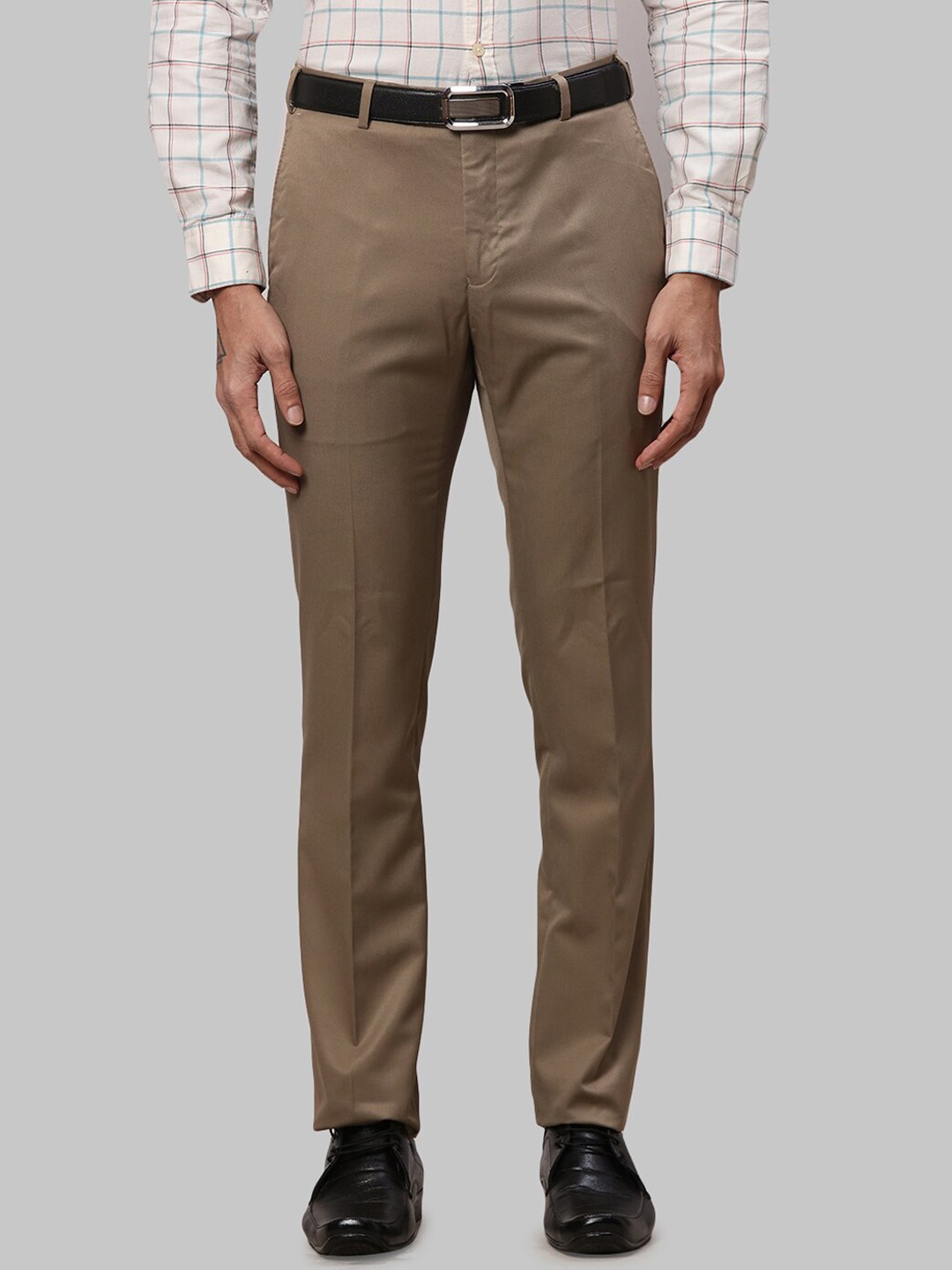 

Raymond Men Slim Fit Formal Trousers, Beige