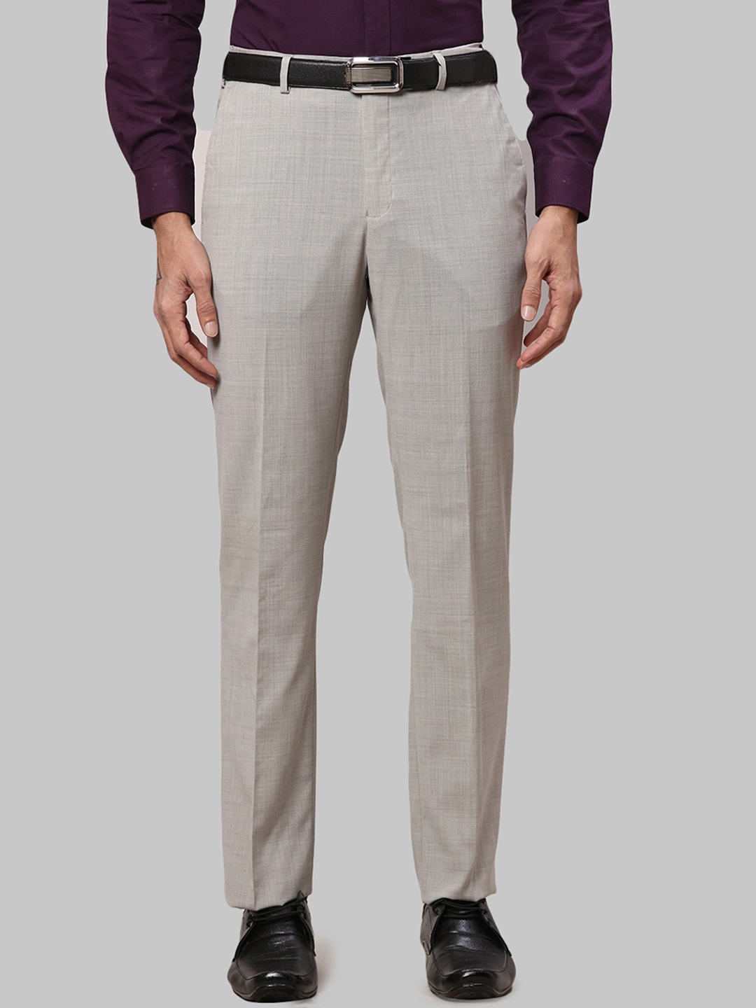 

Raymond Men Solid Formal Trousers, Grey