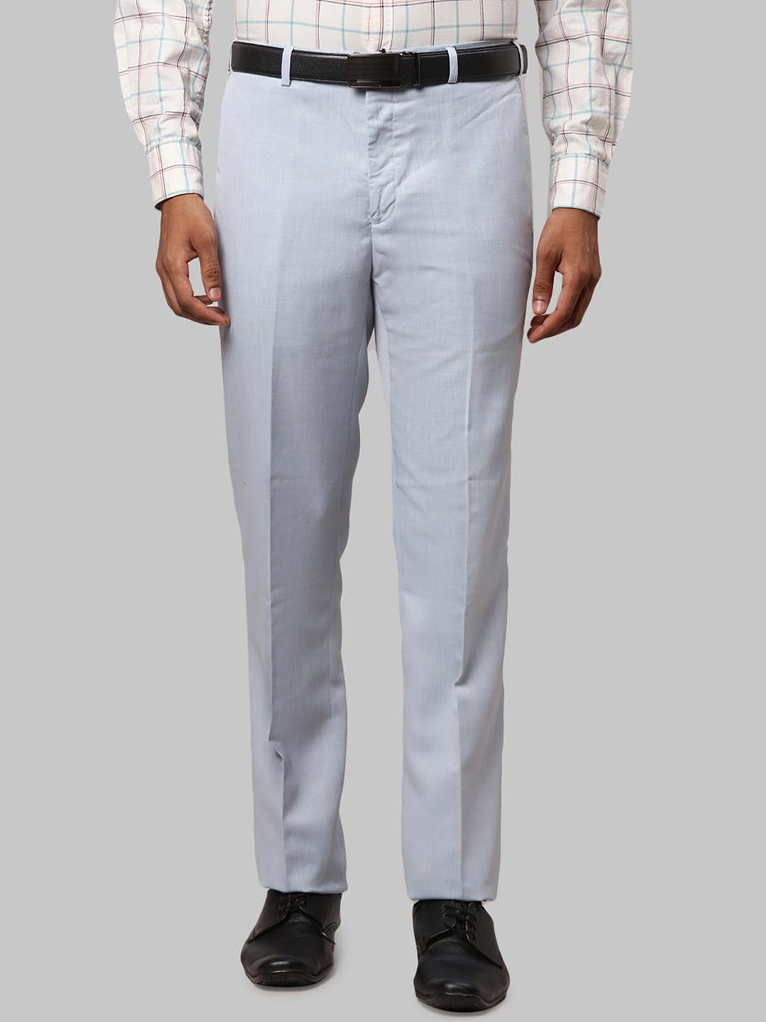

Raymond Men Solid Formal Trousers, Blue