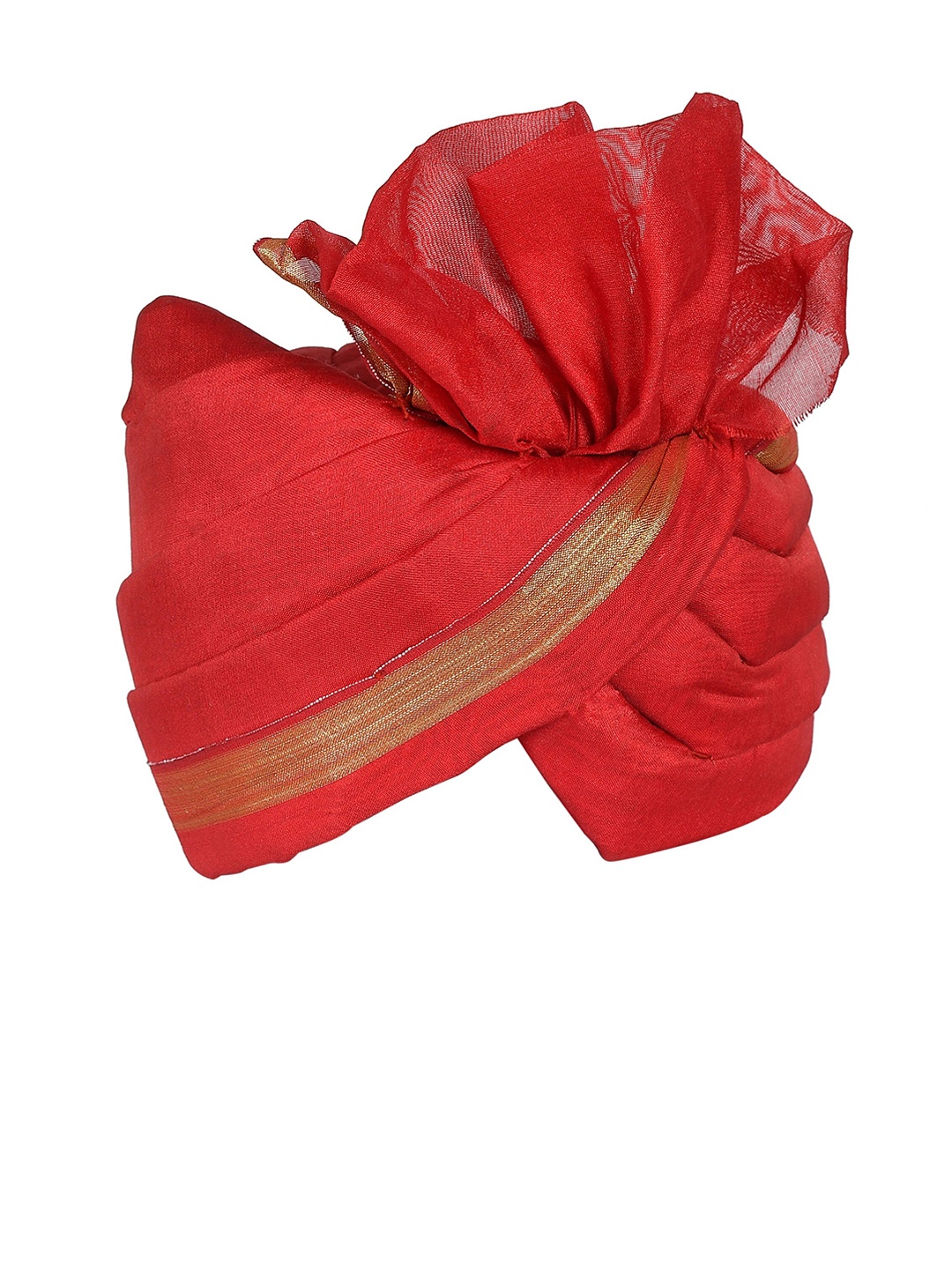 

Silvermerc Designs Men Pure Cotton Traditional Wedding Patka Pagri, Red