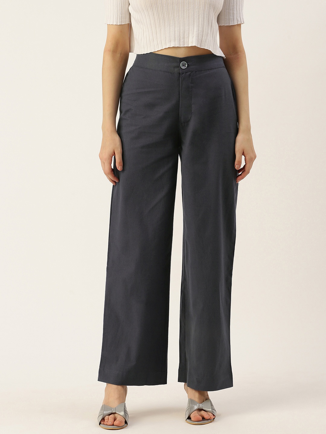 

IQRAAR High-Rise Trousers, Grey