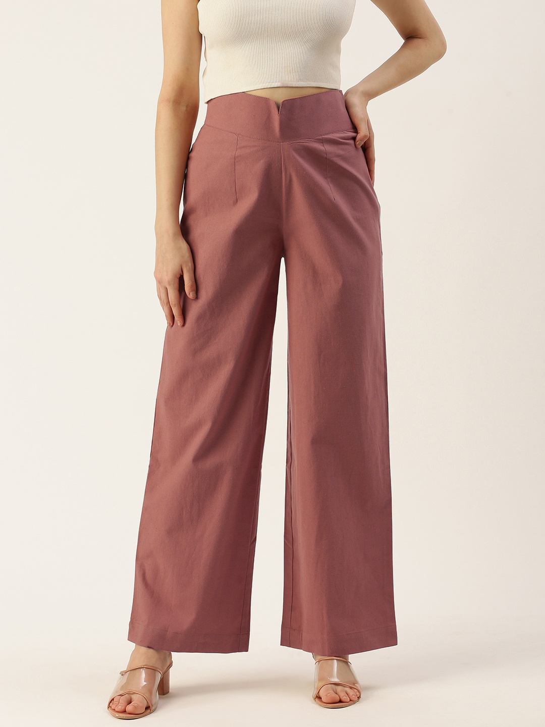

IQRAAR High-Rise Trousers, Pink