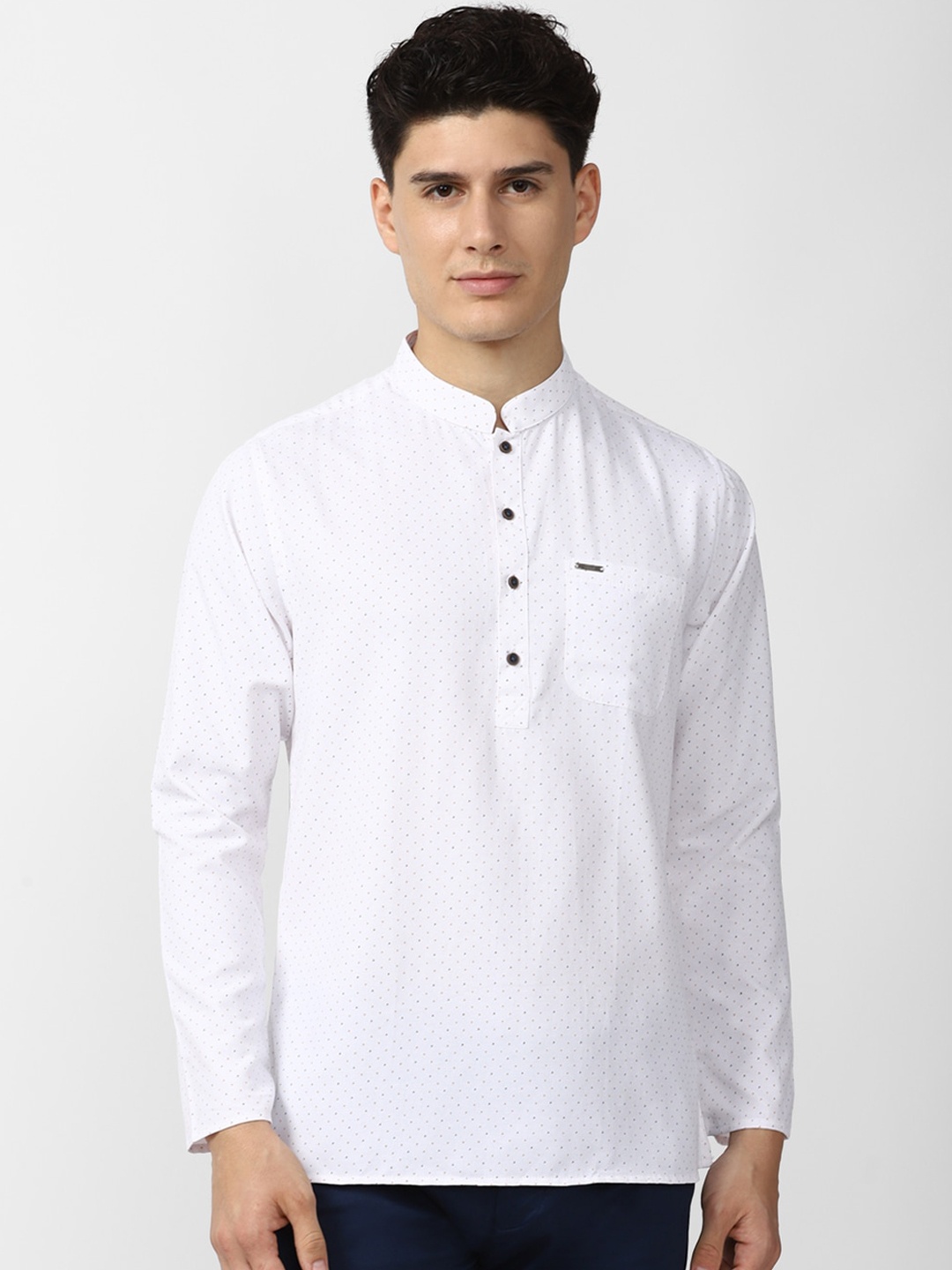 

Peter England Men Printed Kurta, White