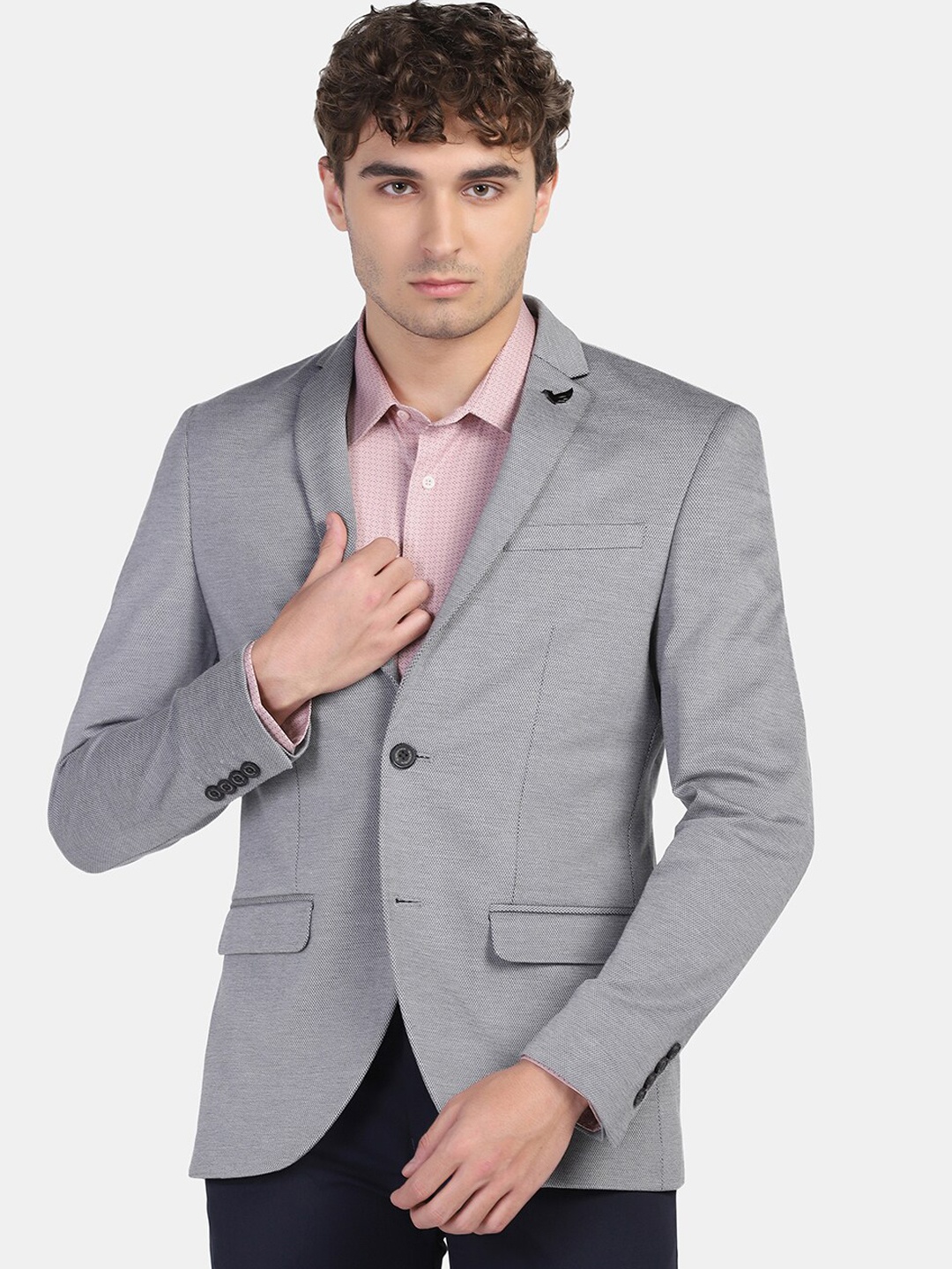 

Blackberrys Men Slim-Fit Single-Breasted Blazer, Grey