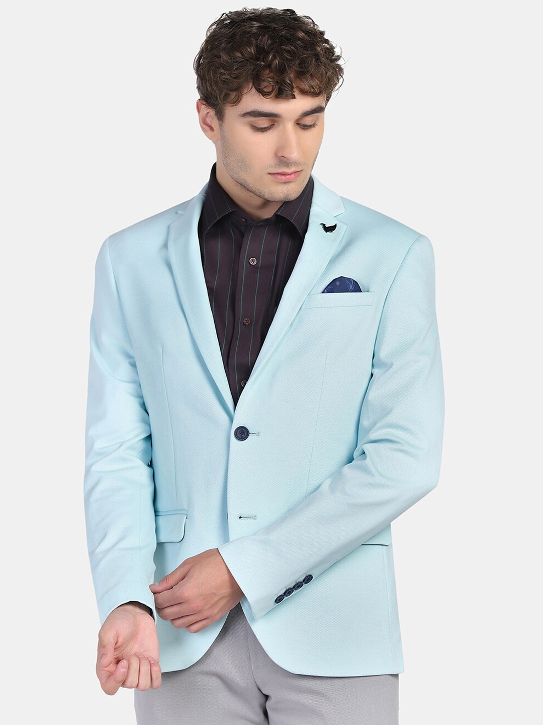 

Blackberrys Men Ultra Slim-Fit Single-Breasted Formal Blazer, Blue
