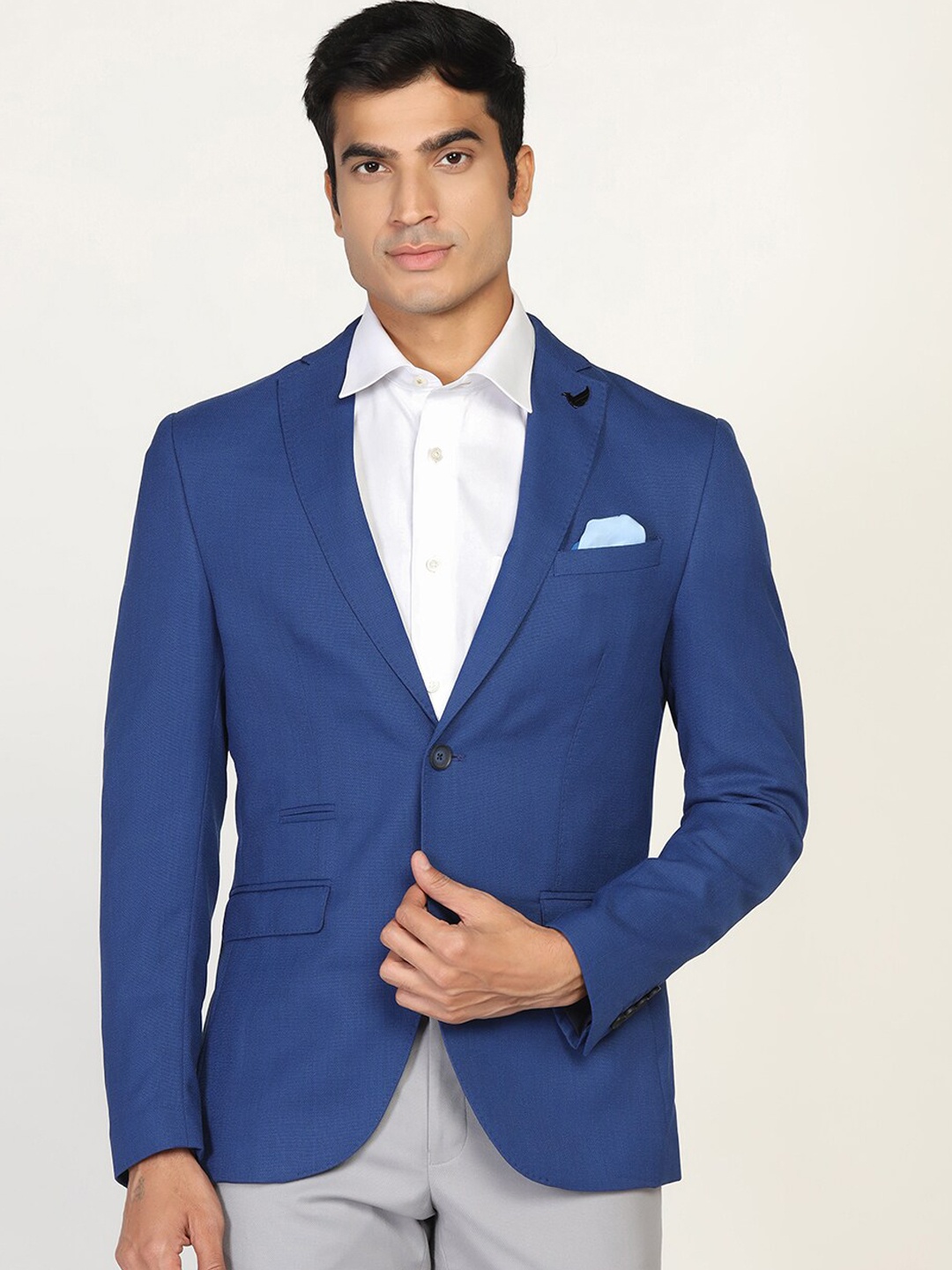 

Blackberrys Men Single Breasted Slim-Fit Blazer, Navy blue