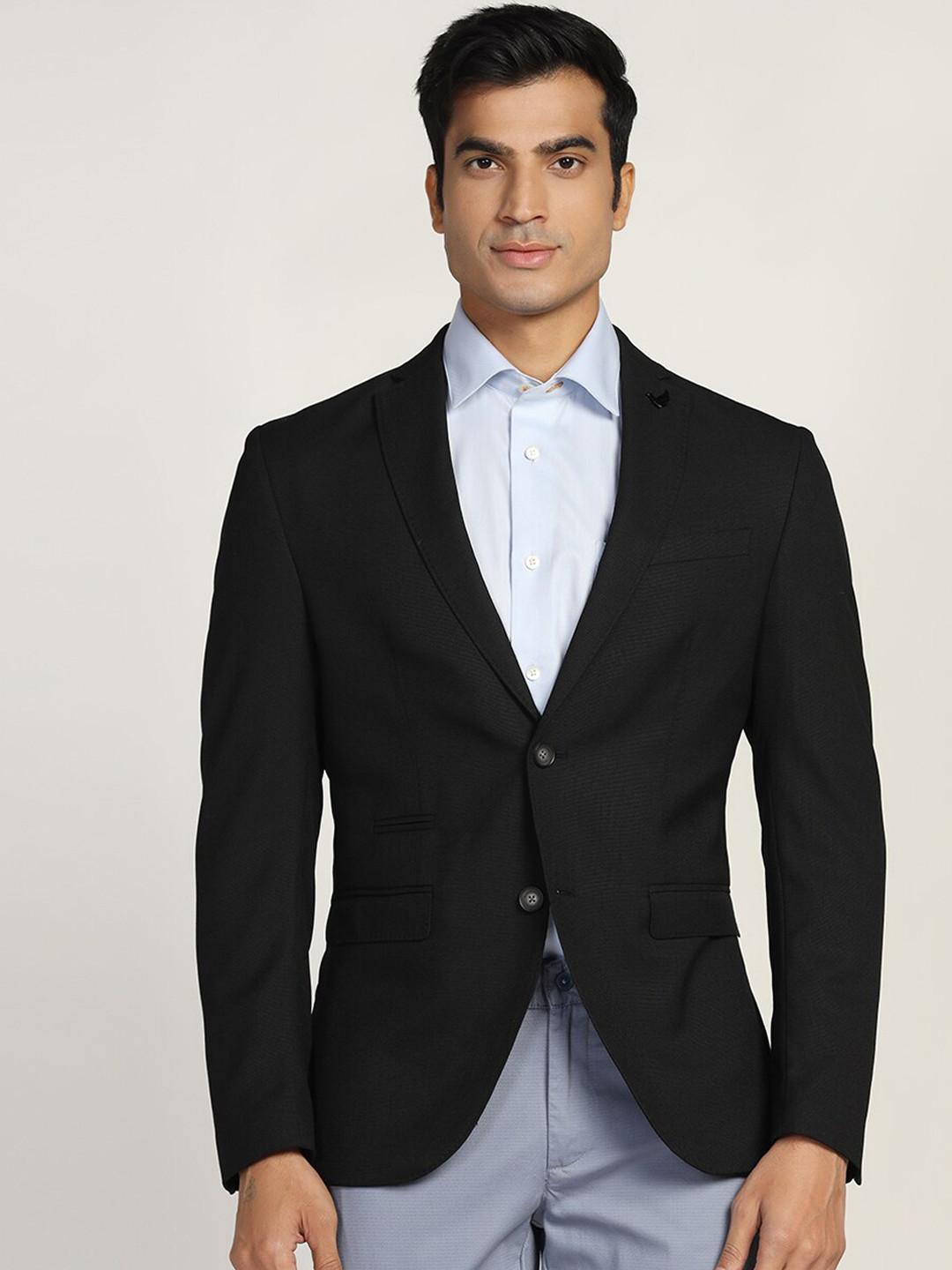 

Blackberrys Men Single-Breasted Casual Blazer, Black