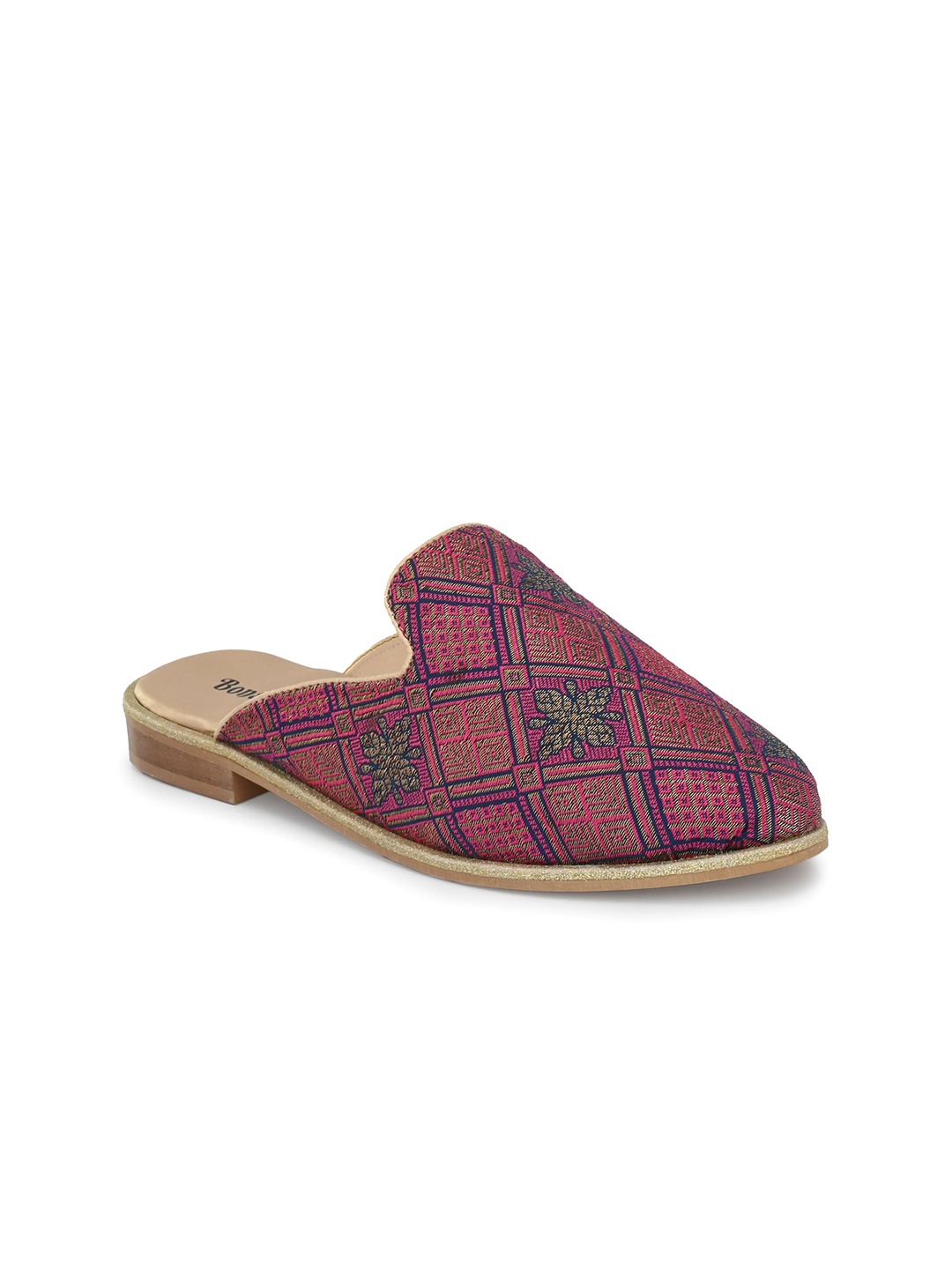 

BONALI Women Printed Round Toe Mules, Pink