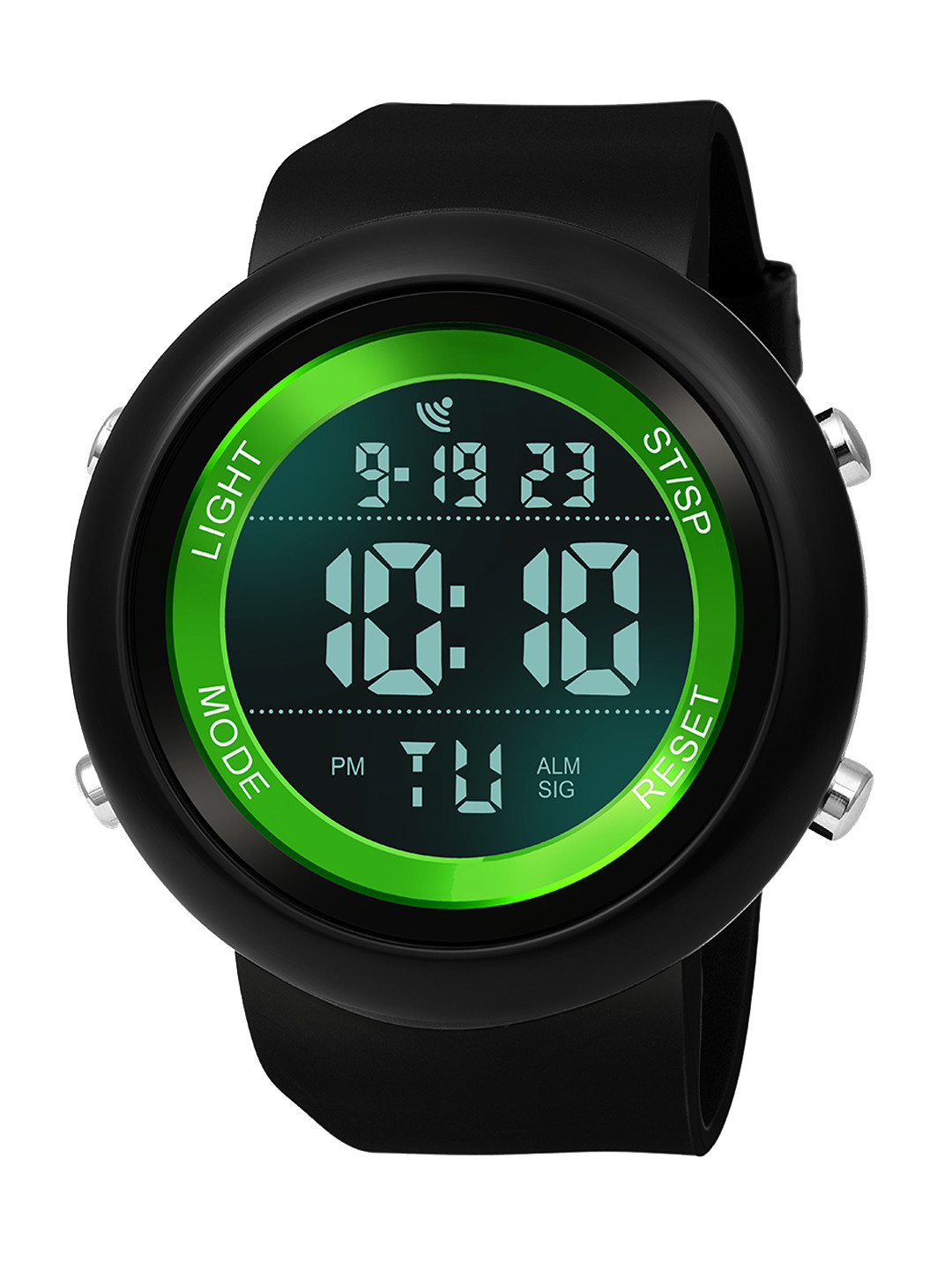 

WM Men Printed Dial Straps Digital Watch, Black
