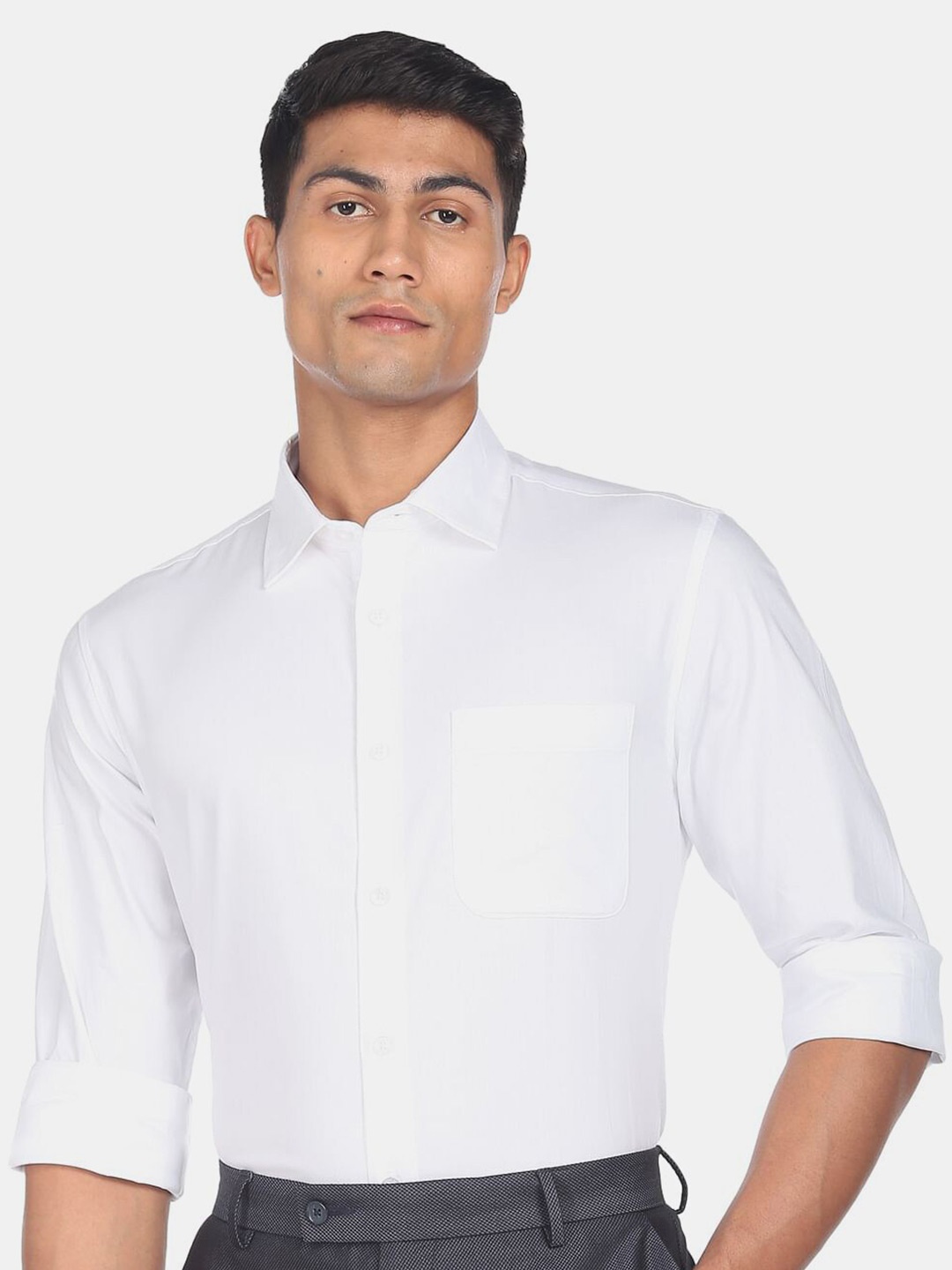 

AD By Arvind Men Pure Cotton Formal Shirt, White