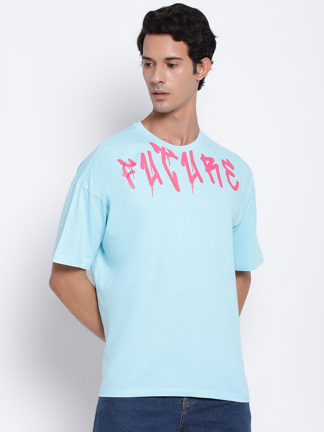 

Belliskey Men Typography Printed T-shirt, Blue