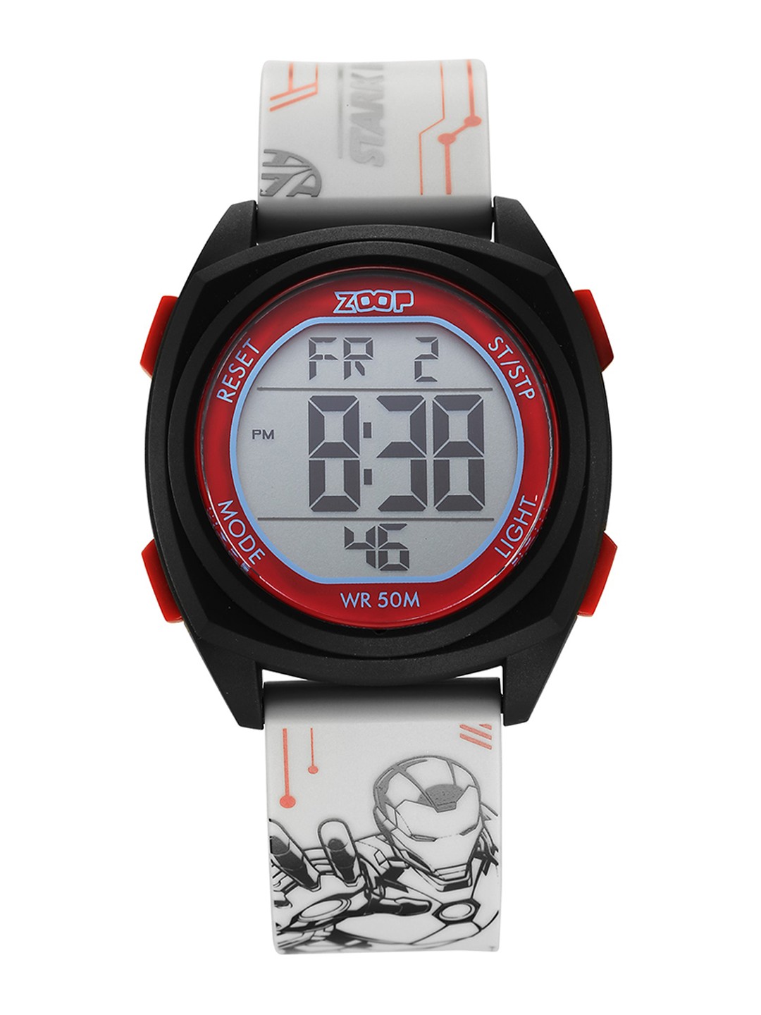 

Zoop Boys Dial & White Straps Digital Watch 16025PP02, Grey