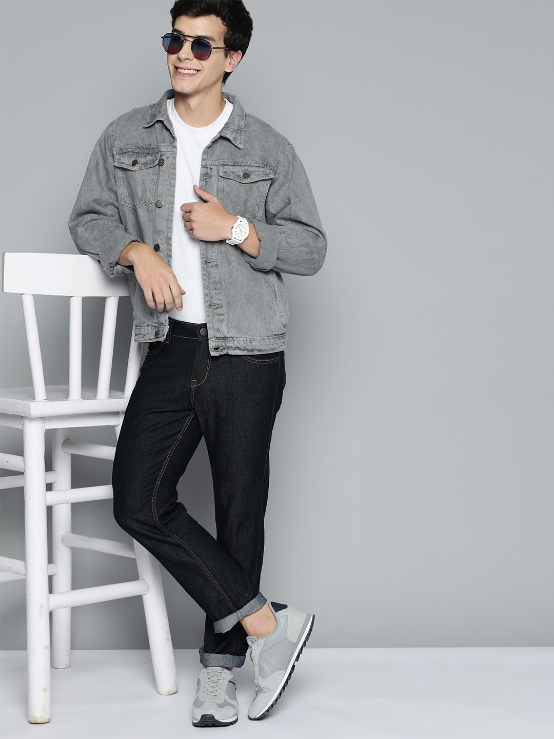 

HERE&NOW Men Slim Fit Stretchable Jeans, Black