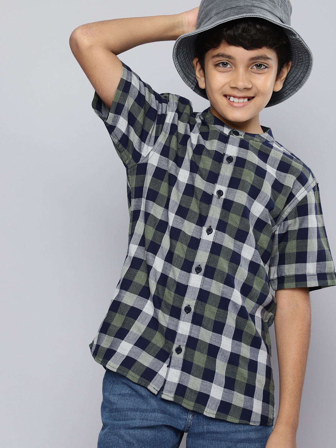 

HERE&NOW Boys Checked Pure Cotton Casual Shirt, Multi