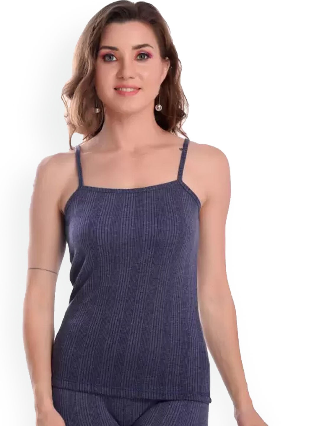 

KEX Women Knitted Slim-Fit Thermal Camisole, Blue