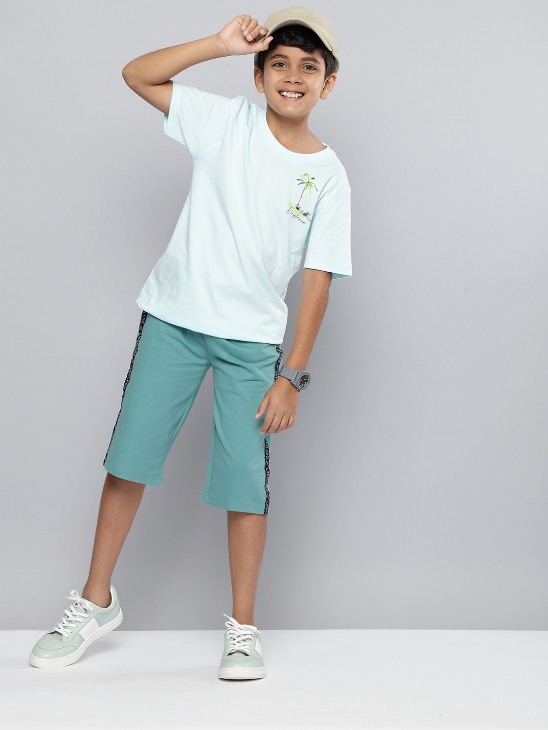 

HERE&NOW Boys Pure Cotton Shorts, Green