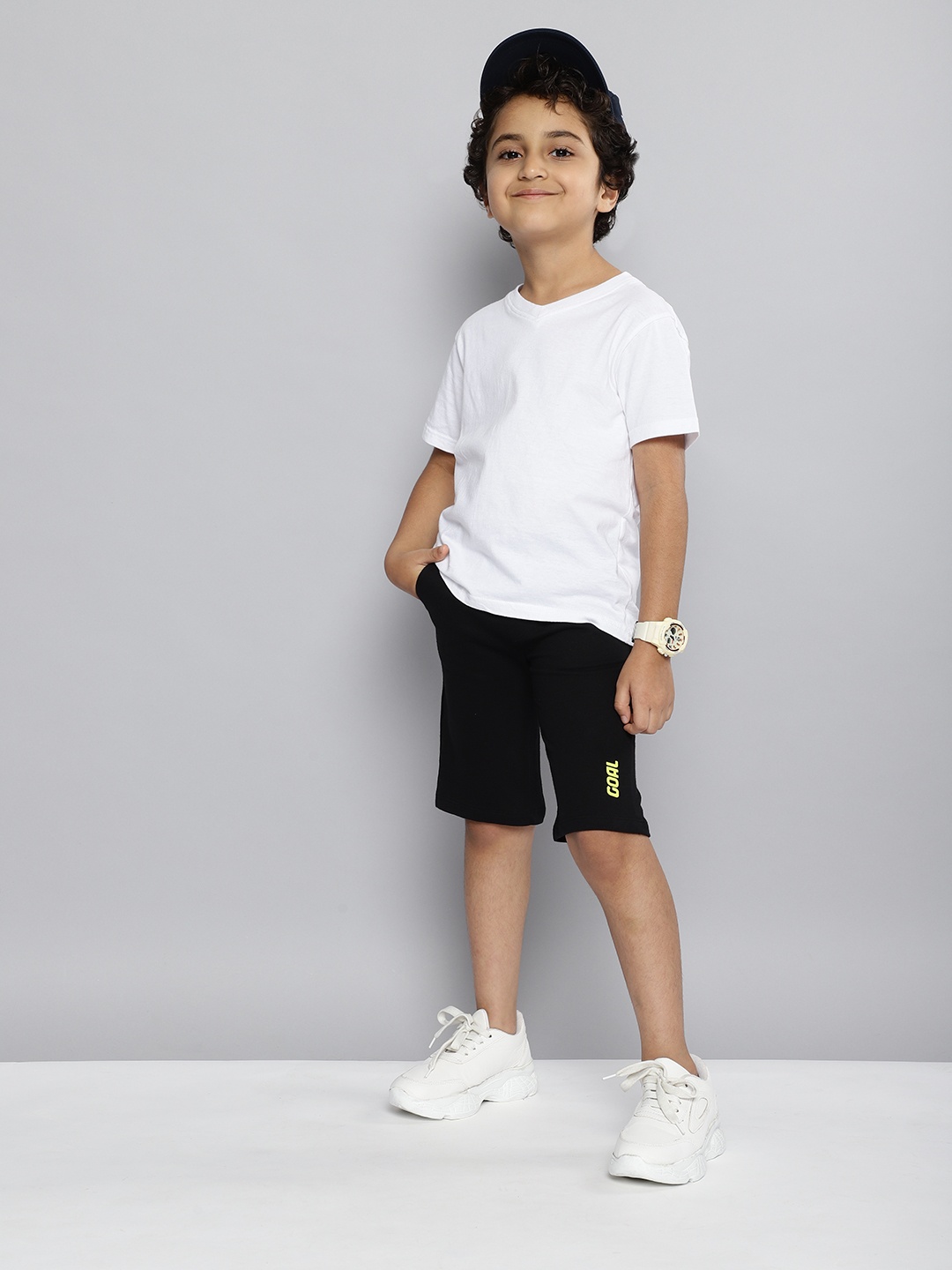 

HERE&NOW Boys Pure Cotton Shorts, Black