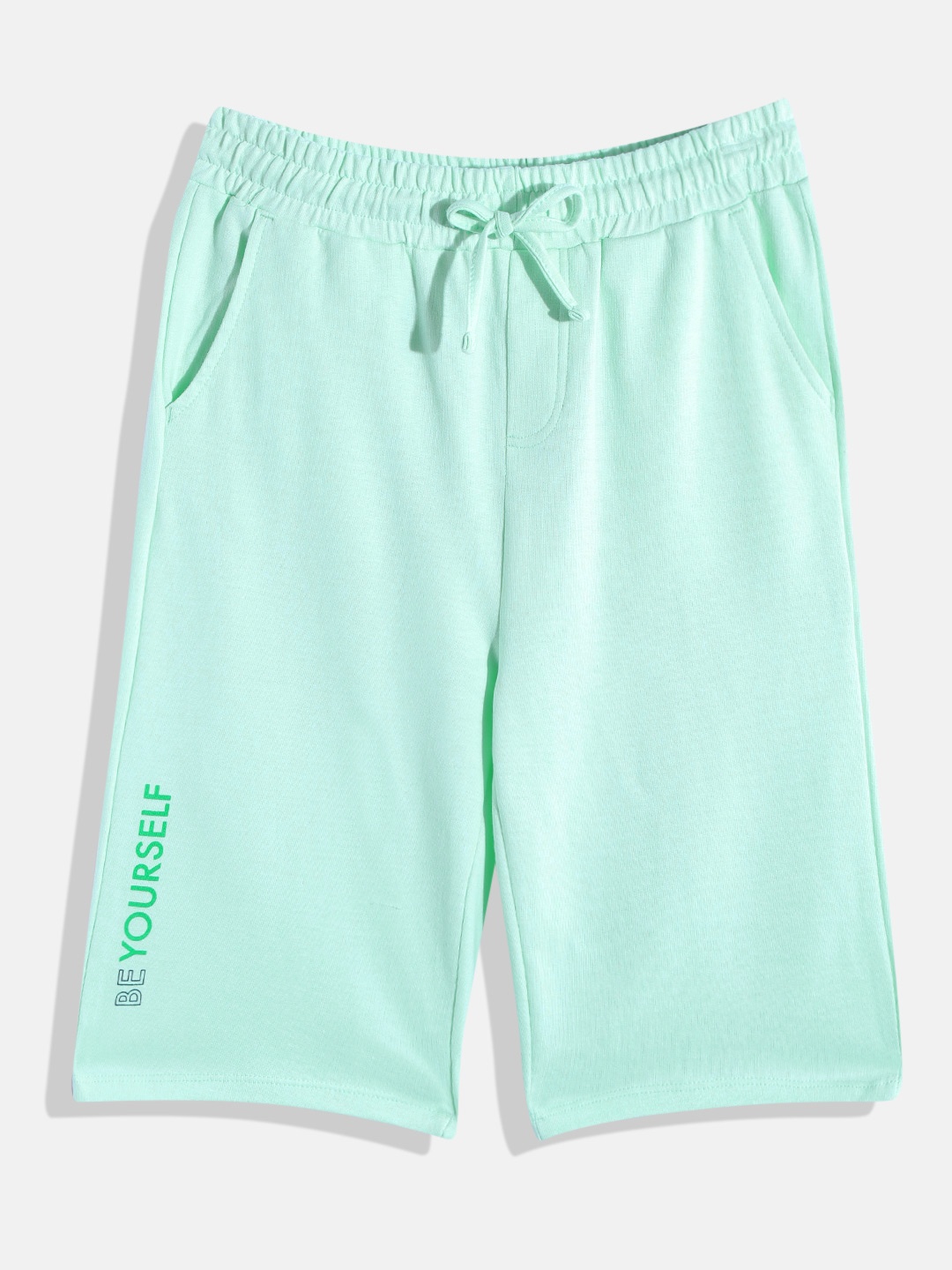 

HERE&NOW Boys Pure Cotton Shorts, Sea green