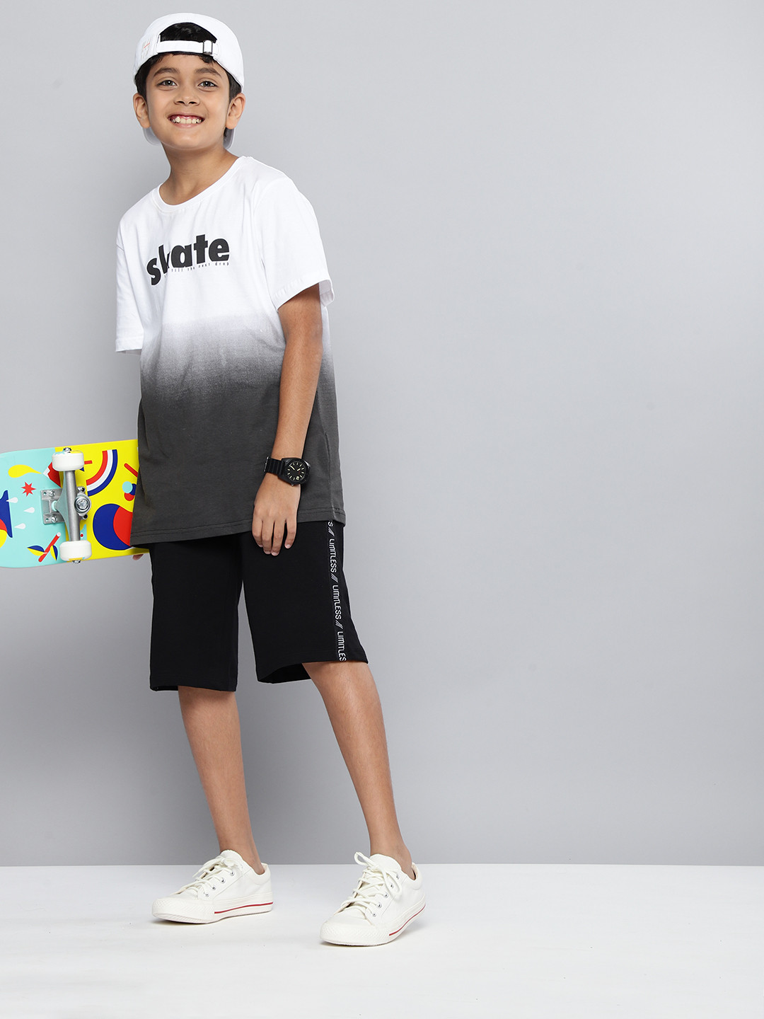 

HERE&NOW Boys Pure Cotton Shorts, Black