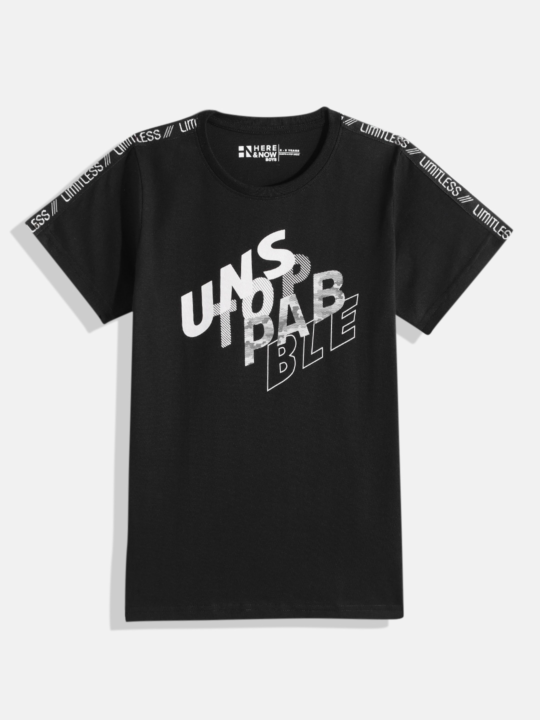 

HERE&NOW Boys Printed T-shirt, Black