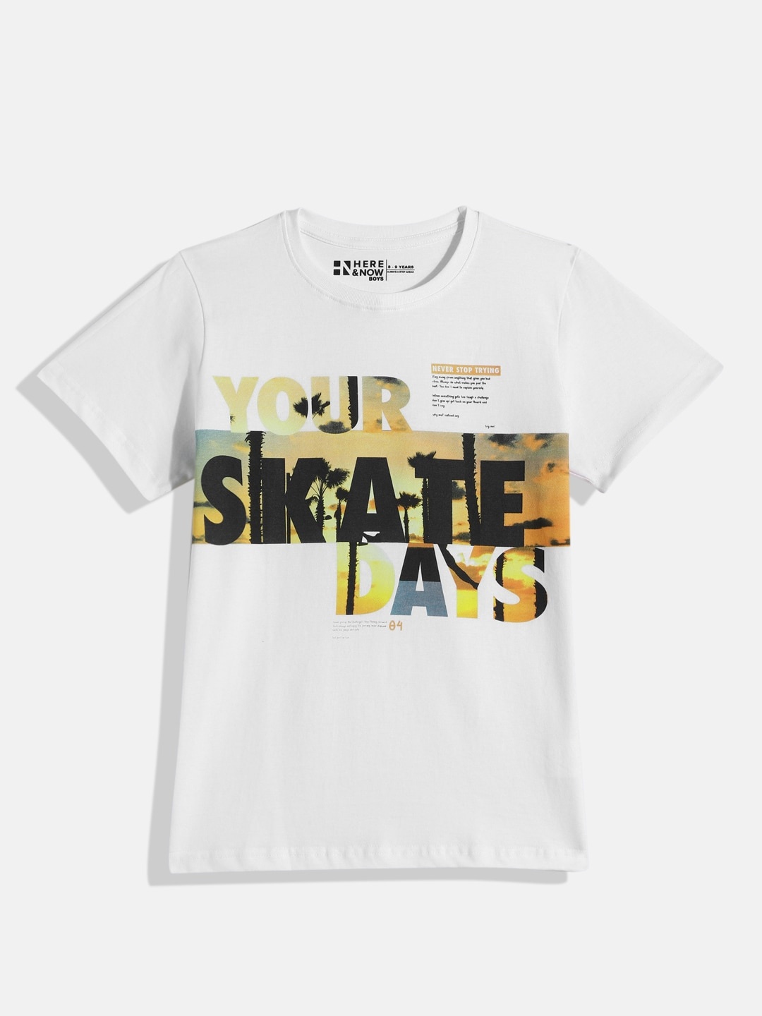

HERE&NOW Boys White Printed T-shirt