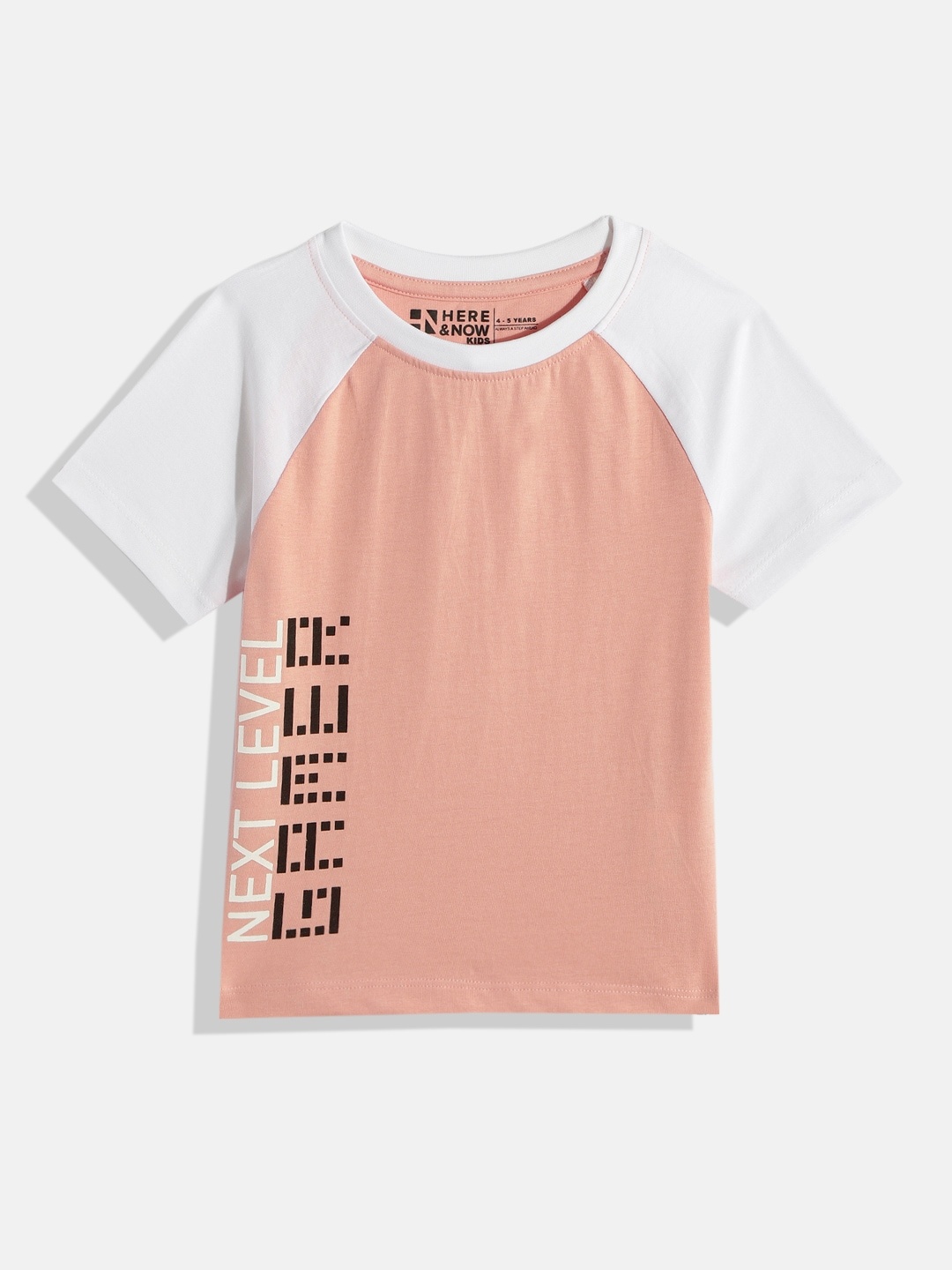 

HERE&NOW Boys Printed Pure Cotton T-shirt, Pink