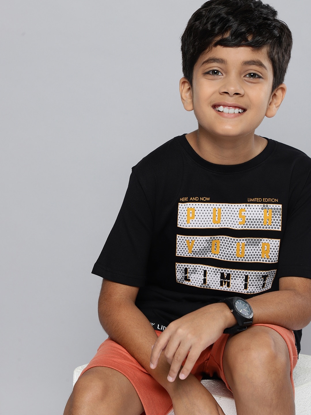 

HERE&NOW Boys Printed T-shirt, Black