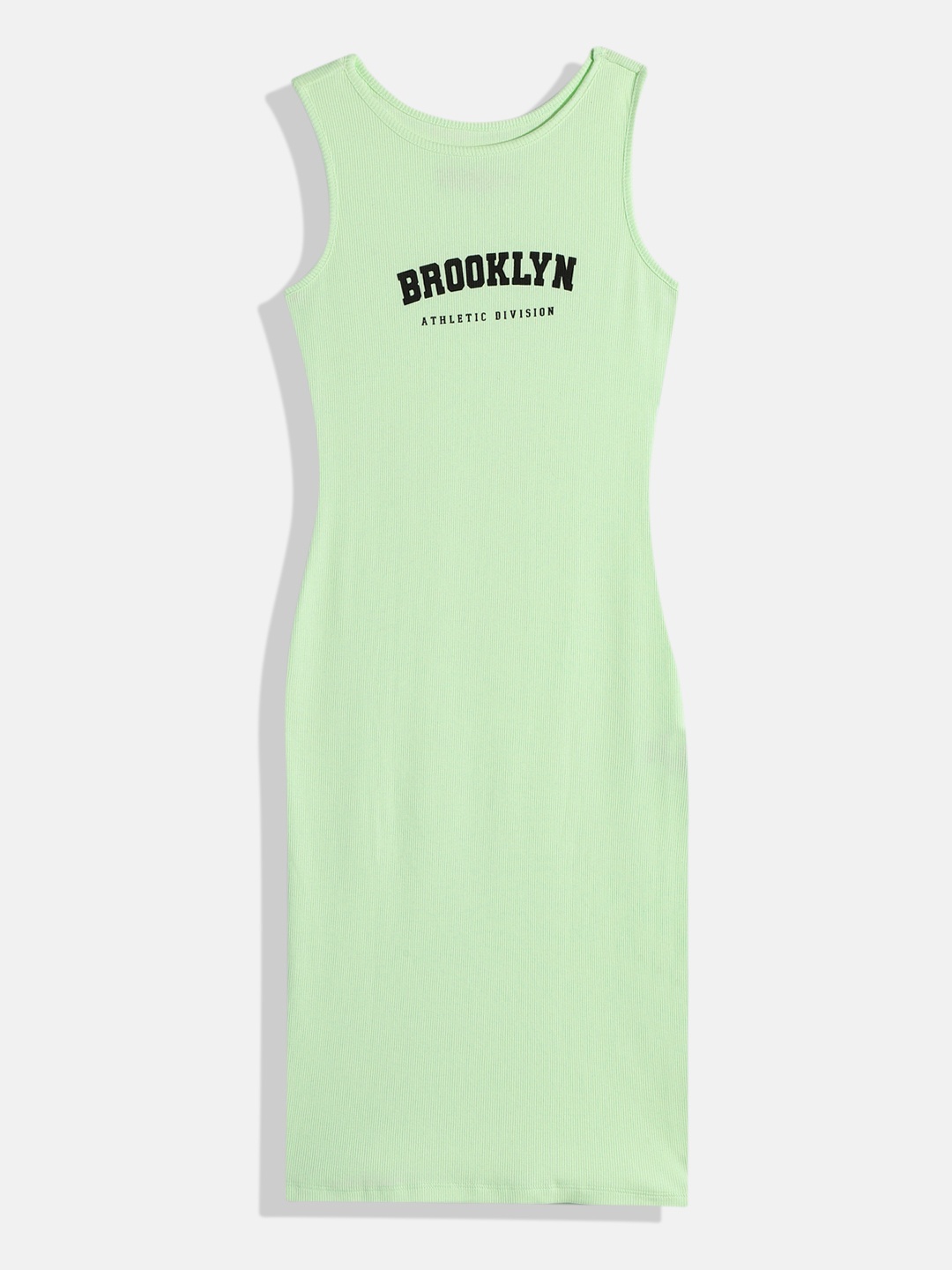 

HERE&NOW Girls Typography Printed Maxi Dress, Green