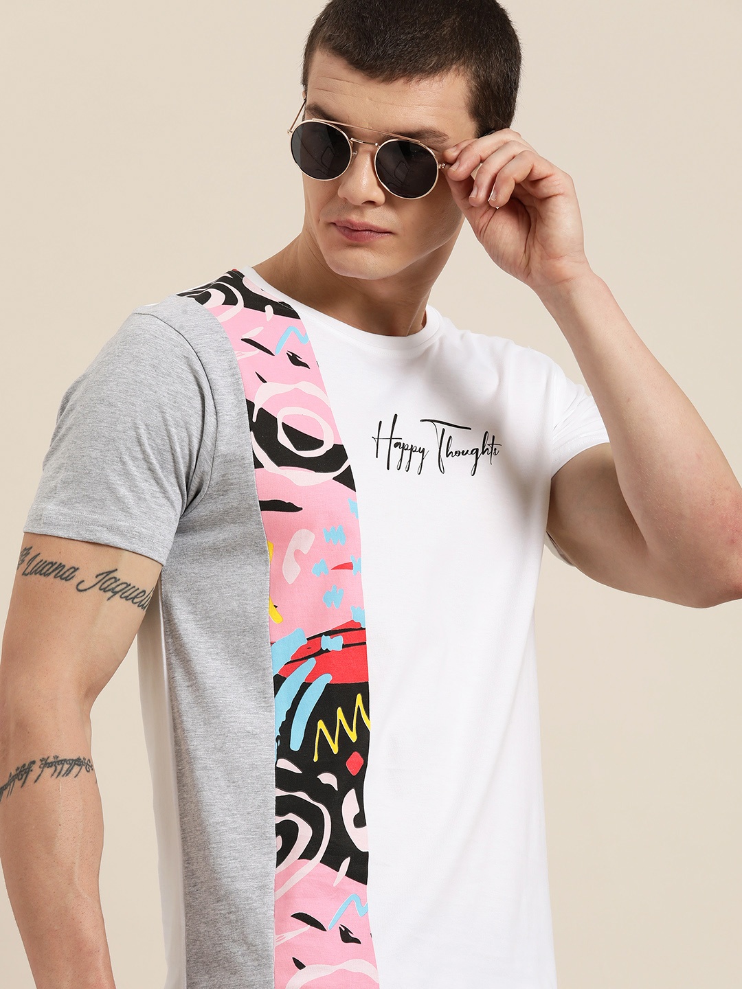 

Moda Rapido Men Printed Pure Cotton T-shirt, White