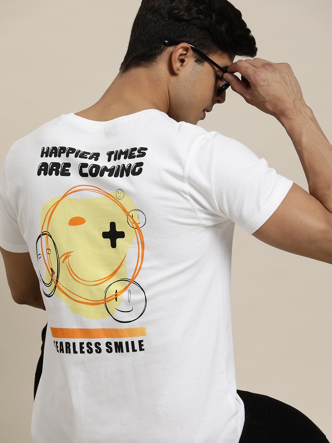 

Moda Rapido Men Printed Pure Cotton T-shirt, White