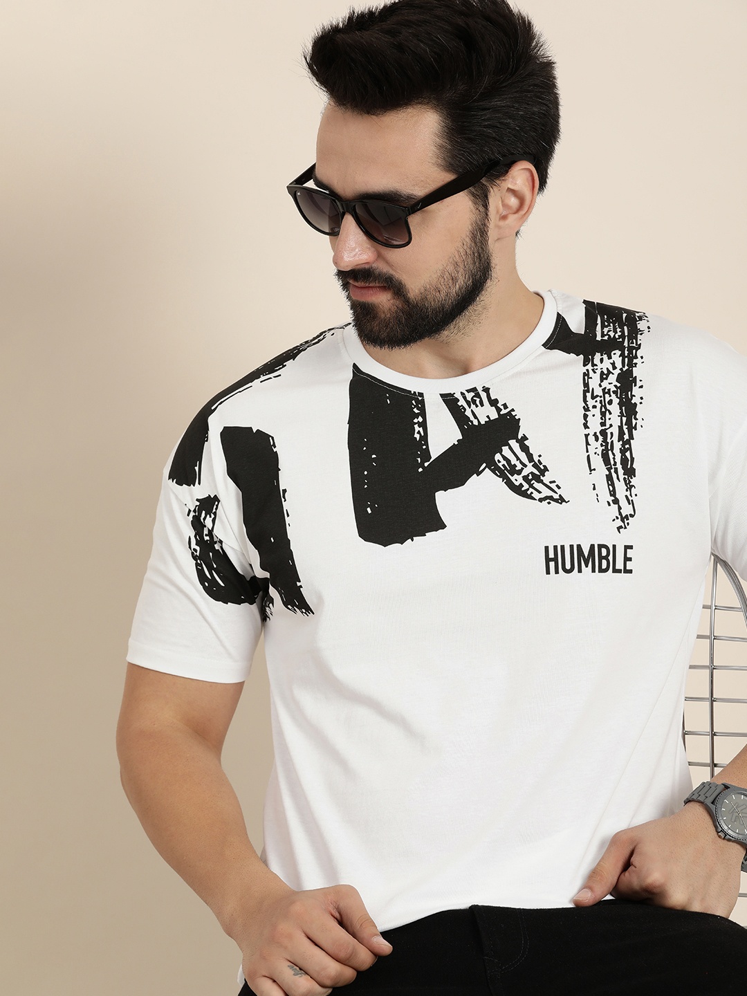 

Moda Rapido Typography Printed Pure Cotton T-shirt, White