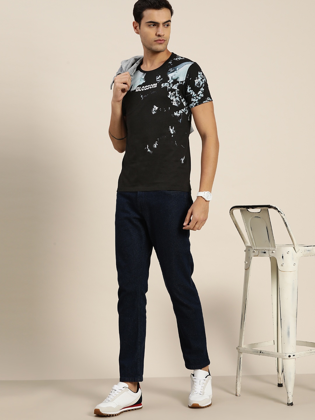

Moda Rapido Printed Pure Cotton T-shirt, Black