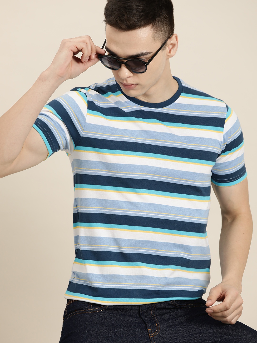 

Moda Rapido Striped Regular Fit T-shirt, Blue