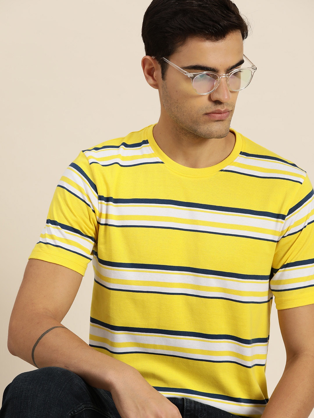 

Moda Rapido Striped T-shirt, Yellow