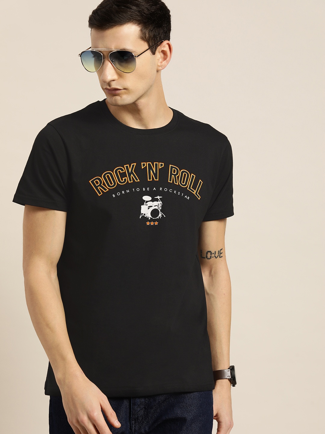 

Moda Rapido Men Typography Printed Pure Cotton T-shirt, Black