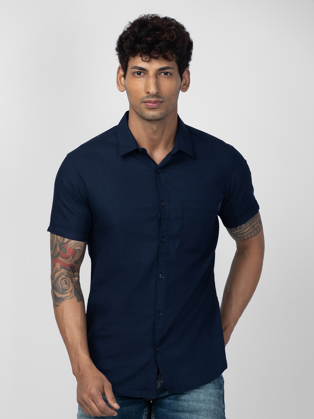 

SPYKAR Men Slim Fit Casual Cotton Shirt, Blue