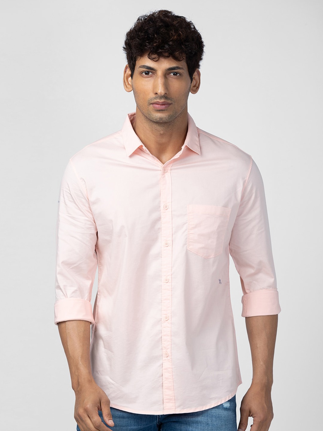 

SPYKAR Men Slim Fit Casual Cotton Shirt, Pink