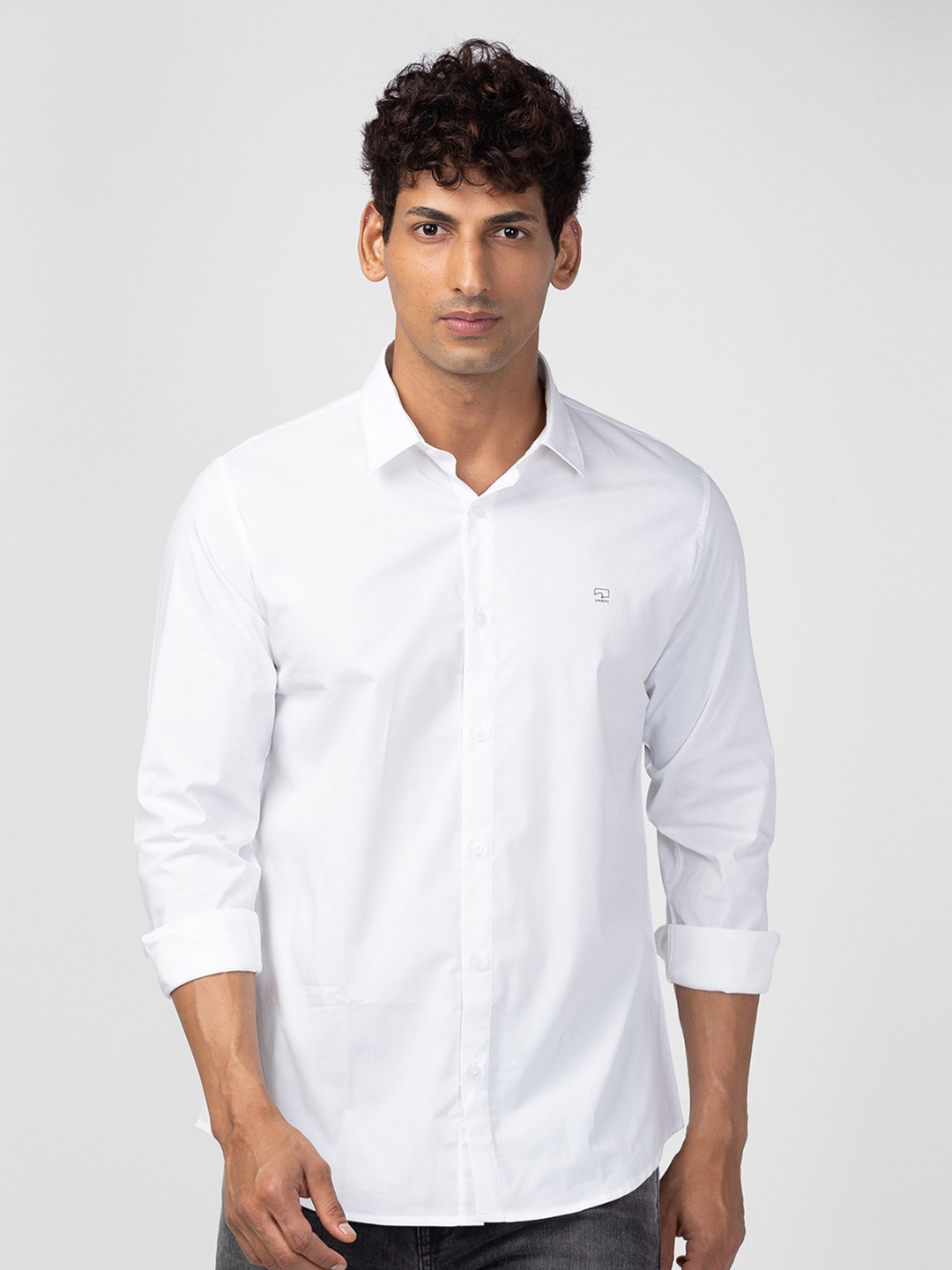 

SPYKAR Men Slim Fit Casual Cotton Shirt, White