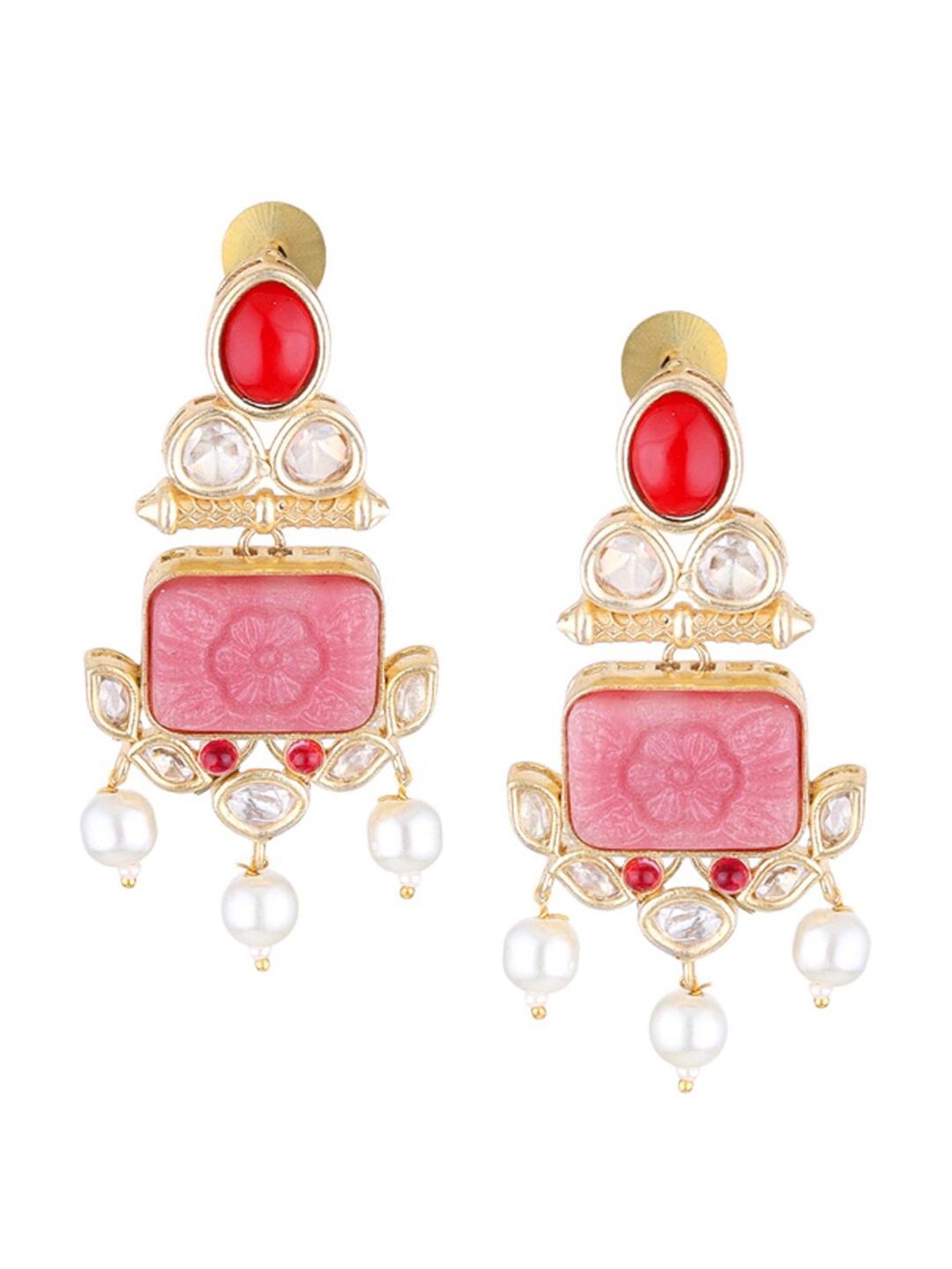 

Runjhun Pink Gold Plated Drop Earrings