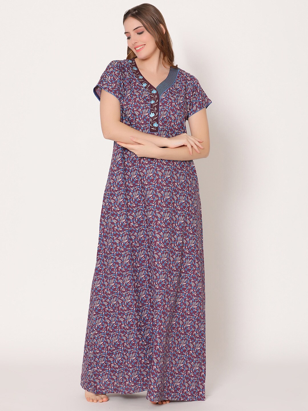 

Bodycare Printed Maxi Nightdress, Pink