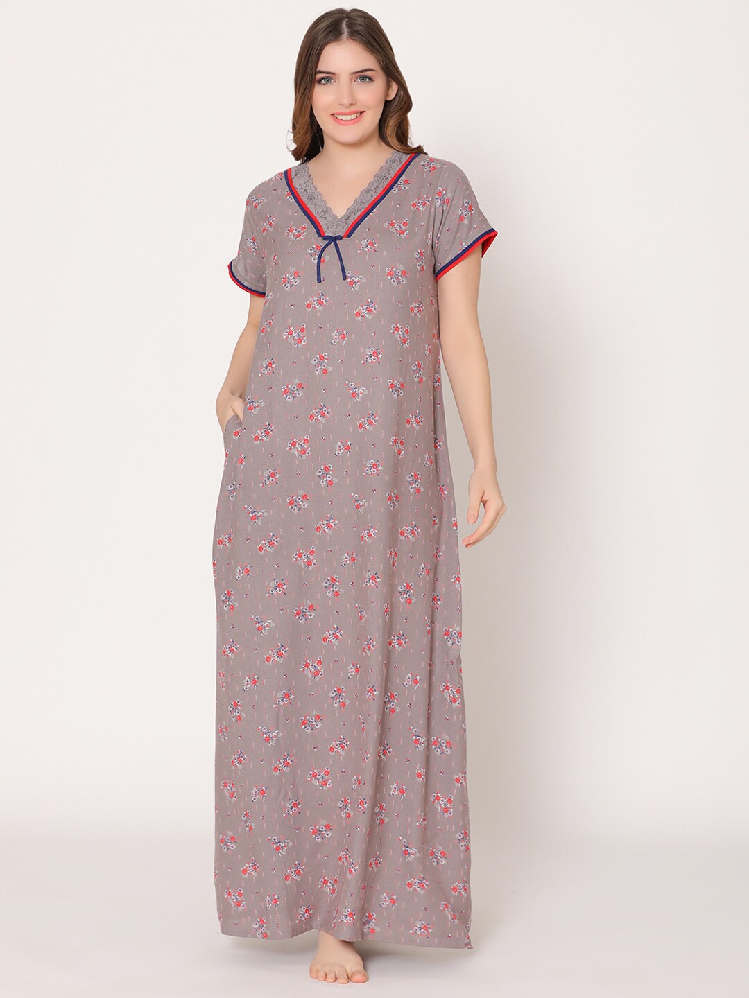 

Bodycare Printed Maxi Nightdress, Beige