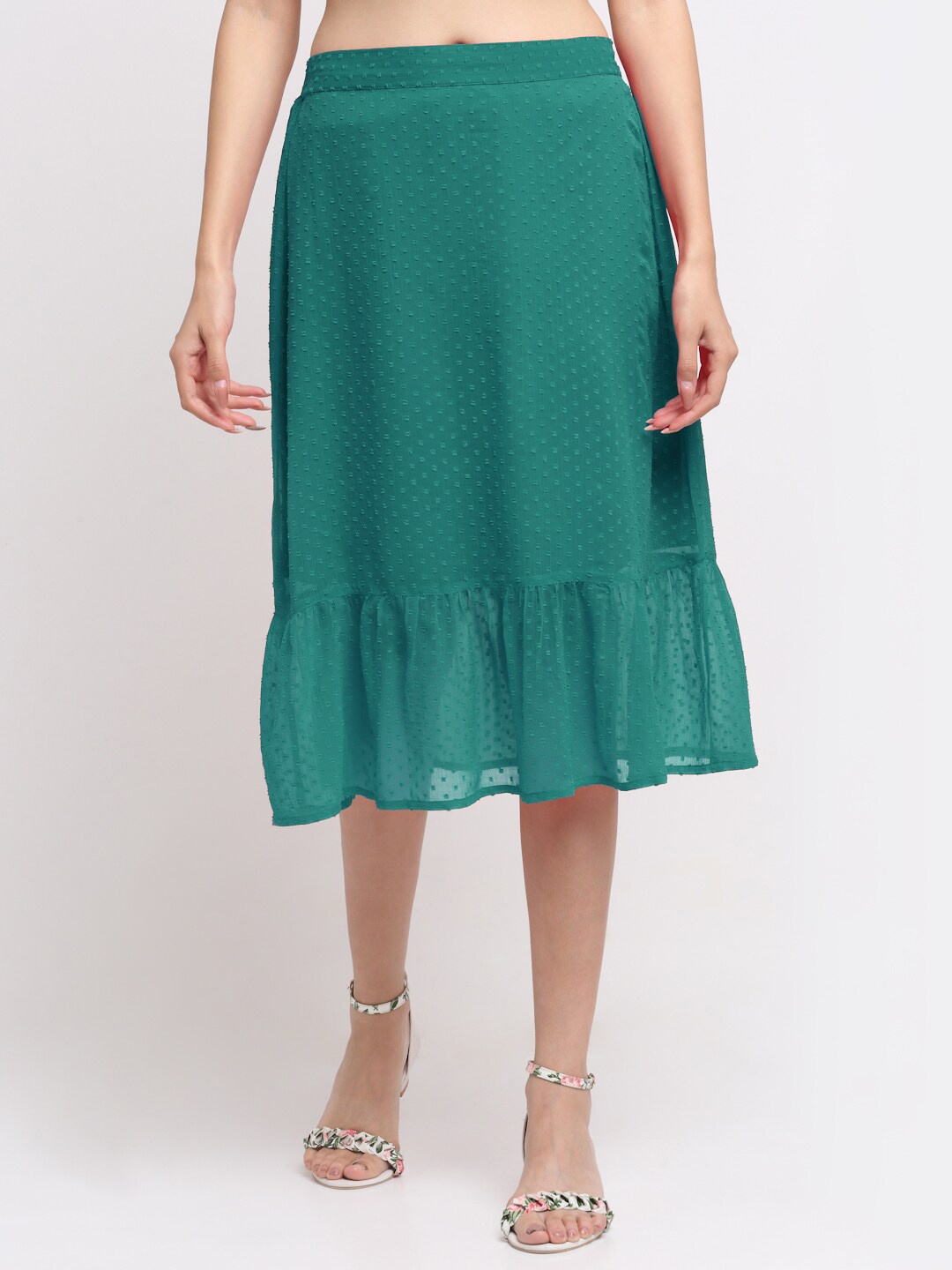 

NEUDIS Self-Design A-Line Skirts, Green