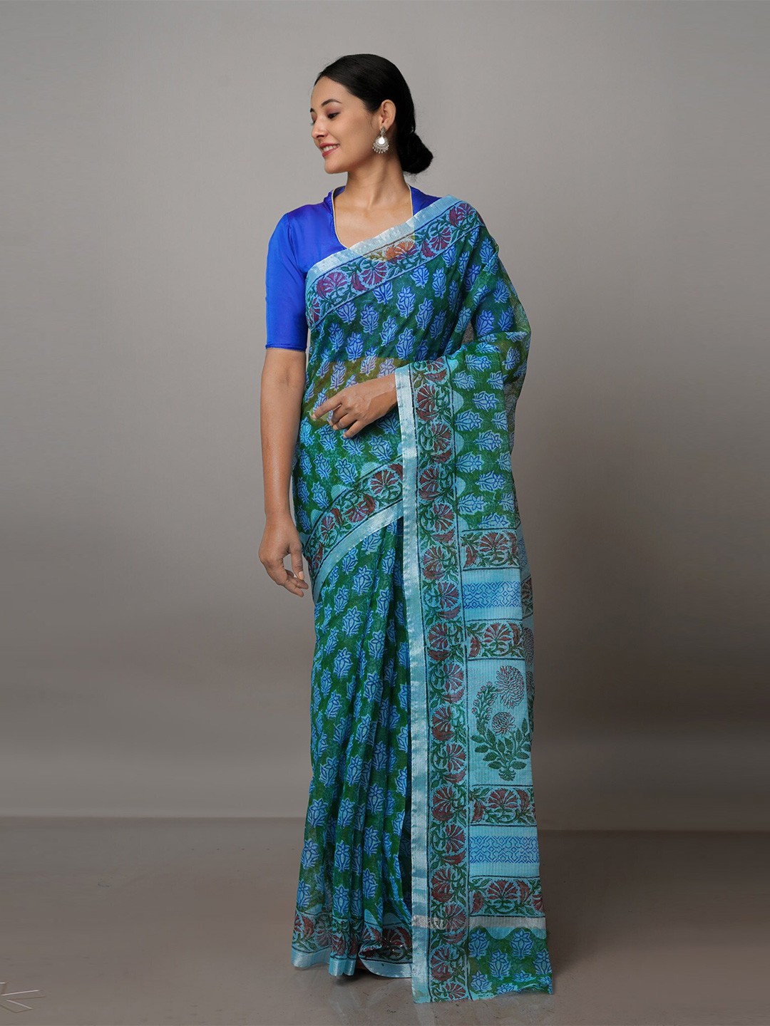 

Unnati Silks Ethnic Motifs Pure Cotton Kota Saree, Green