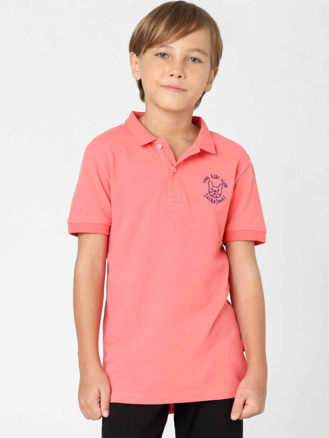 

Jack & Jones Junior Boys Polo Collar Cotton T-shirt, Peach