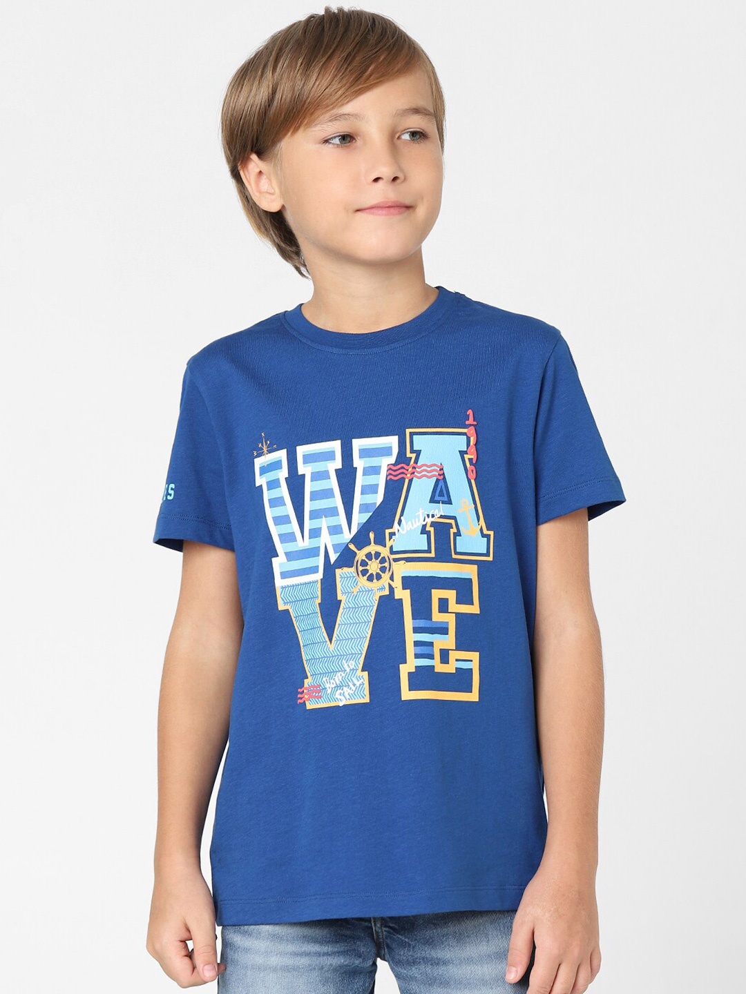 

Jack & Jones Junior Boys Typography Printed T-shirt, Blue