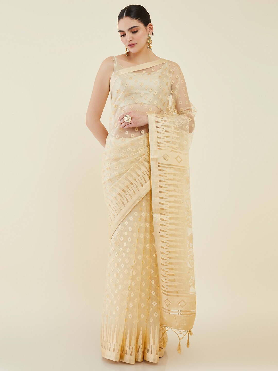 

Soch Woven Design Saree, Beige
