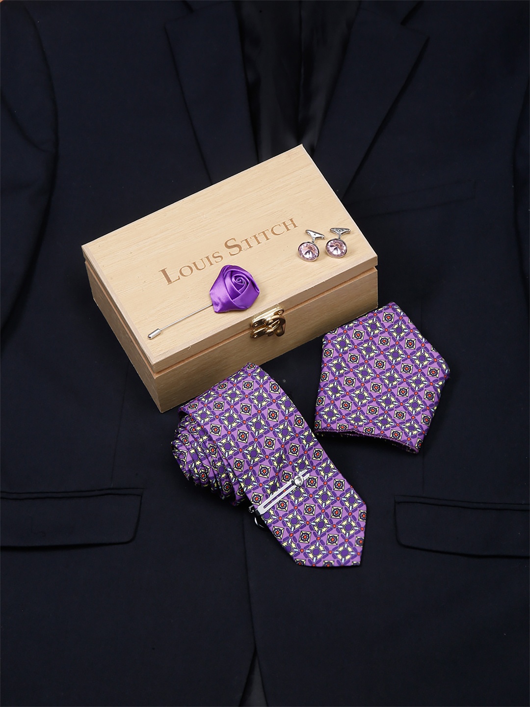 

LOUIS STITCH Men Accessory Gift Set, Purple