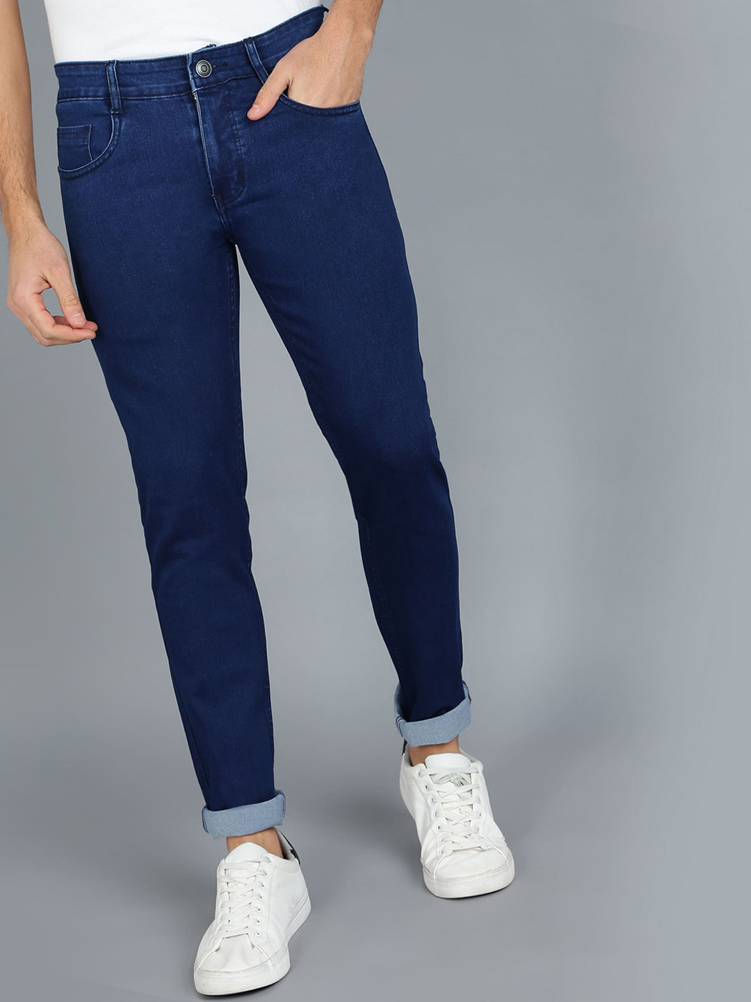 

Urbano Fashion Men Super Skinny Fit Stretchable Jeans, Navy blue