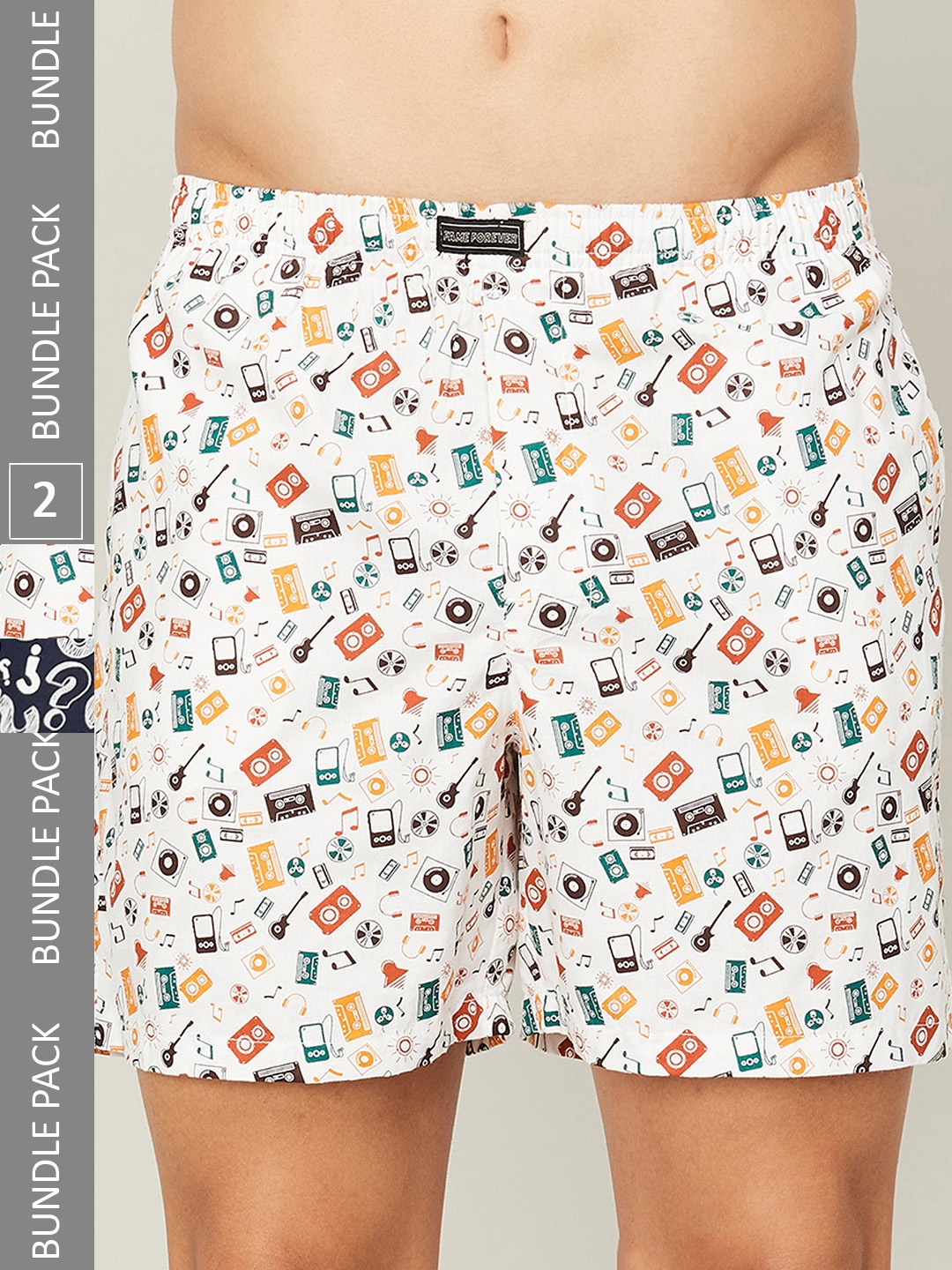 

Fame Forever by Lifestyle Men Pack Of 2 Printed Cotton Boxers- 1000012036125, White